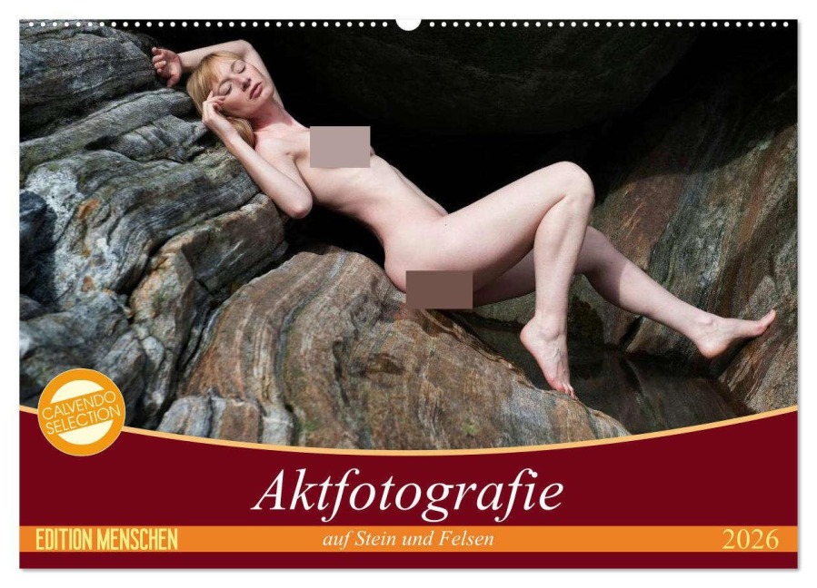 Aktfotografie auf Stein und Felsen (Wandkalender 2026 DIN A2 quer), CALVENDO Monatskalender - Judith Geiser