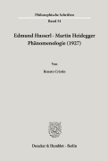 Cover-Bild zum Titel 'Edmund Husserl - Martin Heidegger: Phänomenologie (1927).' von ''