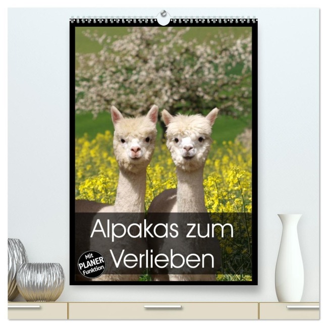 Alpakas zum Verlieben (hochwertiger Premium Wandkalender 2026 DIN A2 hoch), Kunstdruck in Hochglanz - Heidi Rentschler