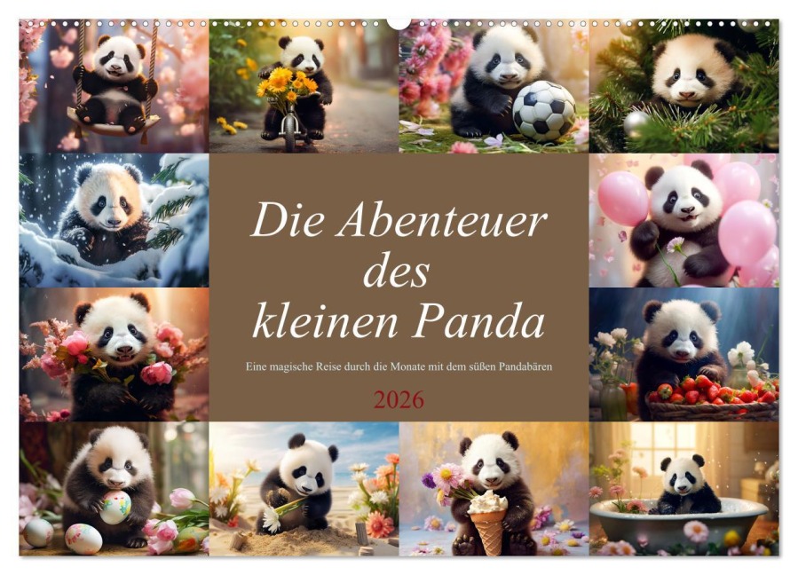 Die Abenteuer des kleinen Panda (Wandkalender 2026 DIN A2 quer), CALVENDO Monatskalender - Dirk Meutzner