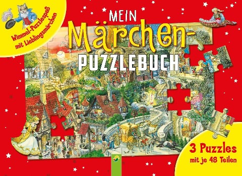 Mein Märchen-Puzzlebuch mit 3 Puzzles mit je 48 Teilen - 