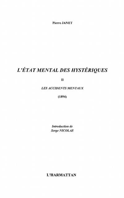 Etat mental des hysteriques L' - Shongedza Ignatiana