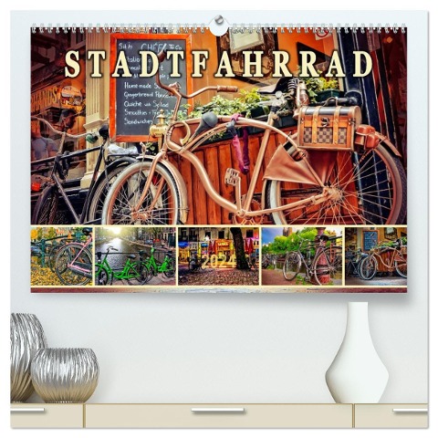 Stadtfahrrad (hochwertiger Premium Wandkalender 2024 DIN A2 quer), Kunstdruck in Hochglanz - Peter Roder