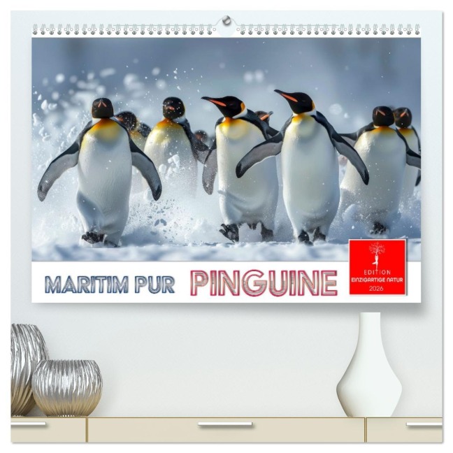 Maritim pur - Pinguine (hochwertiger Premium Wandkalender 2026 DIN A2 quer), Kunstdruck in Hochglanz - Peter Roder