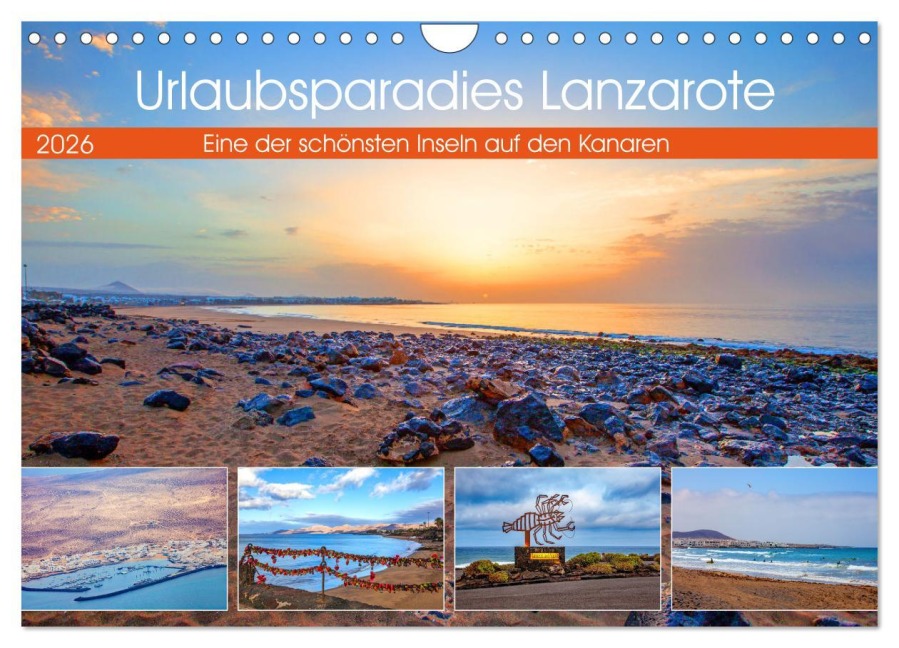 Urlaubsparadies Lanzarote (Wandkalender 2026 DIN A4 quer), CALVENDO Monatskalender - Christa Kramer