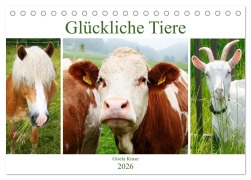 Glückliche Tiere (Tischkalender 2026 DIN A5 quer), CALVENDO Monatskalender - Gisela Kruse