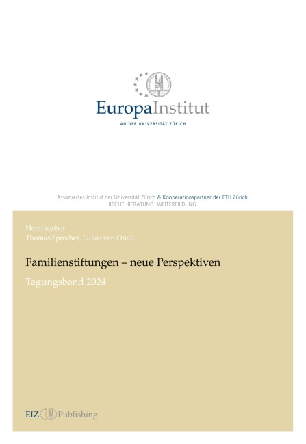 Familienstiftungen - neue Perspektiven - Thomas Sprecher