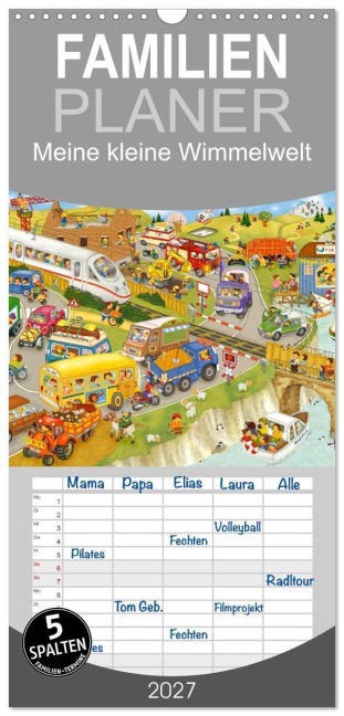 Familienplaner 2027 - Meine kleine Wimmelwelt mit 5 Spalten (Wandkalender, 21 x 45 cm) CALVENDO - Marion Krätschmer
