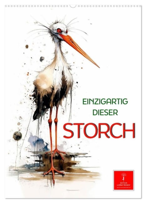 Einzigartig - dieser Storch (Wandkalender 2026 DIN A2 hoch), CALVENDO Monatskalender - Peter Roder