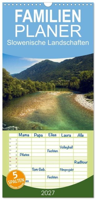 Familienplaner 2027 - Slowenische Landschaften mit 5 Spalten (Wandkalender, 21 x 45 cm) CALVENDO - Drachenkind-Fotografie Drachenkind-Fotografie
