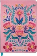 Cover-Bild zum Titel 'Taschenkalender A5 2027: Blütenmotiv, bestickt, rosa' von ''