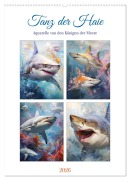 Cover-Bild zum Titel 'Tanz der Haie. Aquarelle von den Königen der Meere (Wandkalender 2026 DIN A2 hoch), CALVENDO Monatskalender' von 'Rose Hurley'