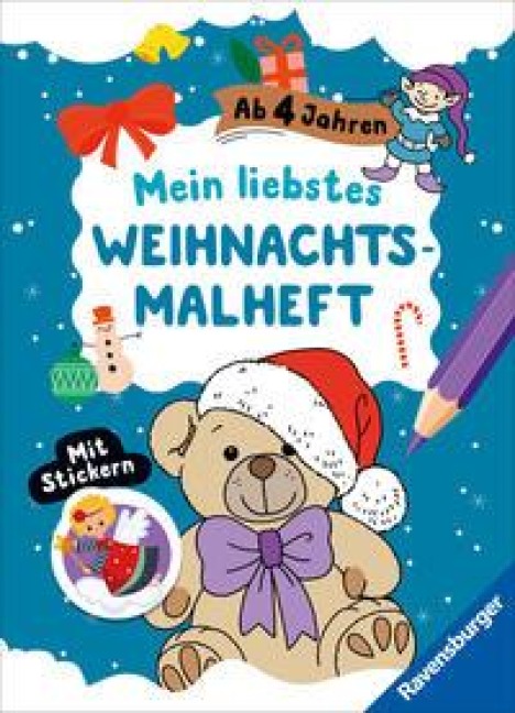 Mein liebstes Weihnachtsmalheft mit Stickern ab 4 - 