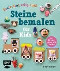Cover-Bild zum Titel 'Kunterbunt, eckig, rund - Steine bemalen für Kids' von 'Simone Wunschel'