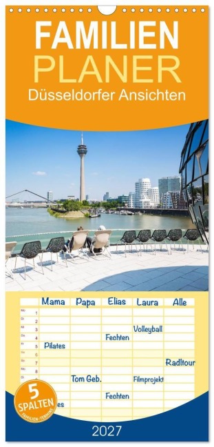 Familienplaner 2027 - Düsseldorfer - Ansichten mit 5 Spalten (Wandkalender, 21 x 45 cm) CALVENDO - Rclassen