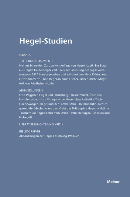 Hegel-Studien Band 6 - 