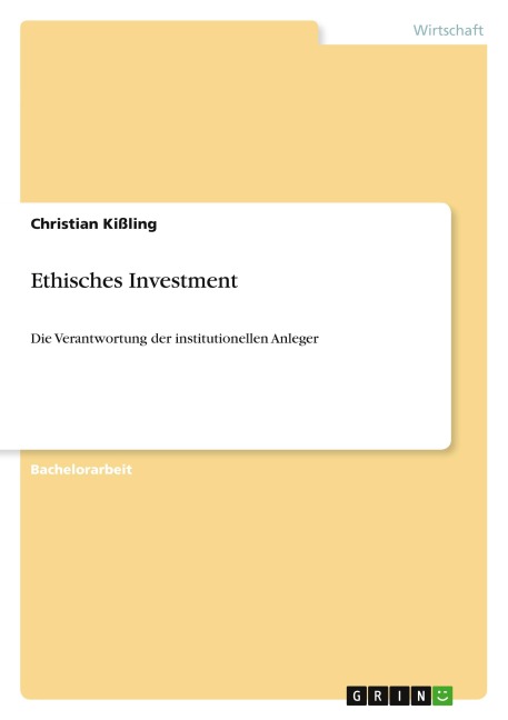 Ethisches Investment - Christian Kißling