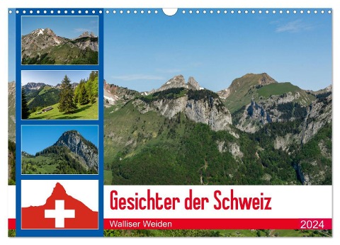 Gesichter der Schweiz - Walliser Weiden (Wandkalender 2024 DIN A3 quer), CALVENDO Monatskalender - Alain Gaymard