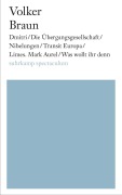 Cover-Bild zum Titel 'Dmitri / Die Übergangsgesellschaft / Nibelungen / Limes. Mark Aurel / Was wollt ihr denn' von 'Volker Braun'