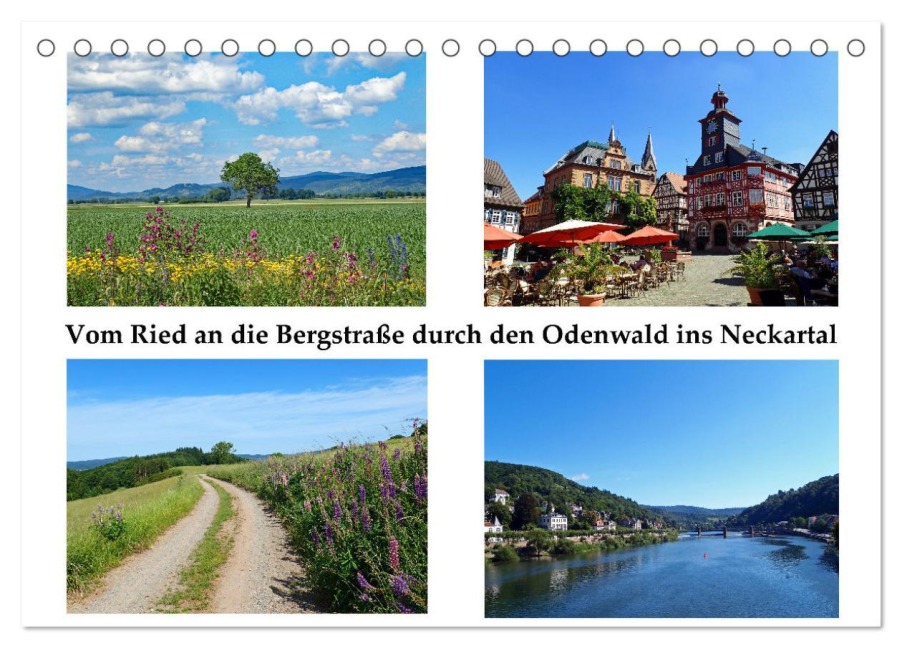 Vom Ried an die Bergstraße, durch den Odenwald ins Neckartal (Tischkalender 2026 DIN A5 quer), CALVENDO Monatskalender - Ilona Andersen