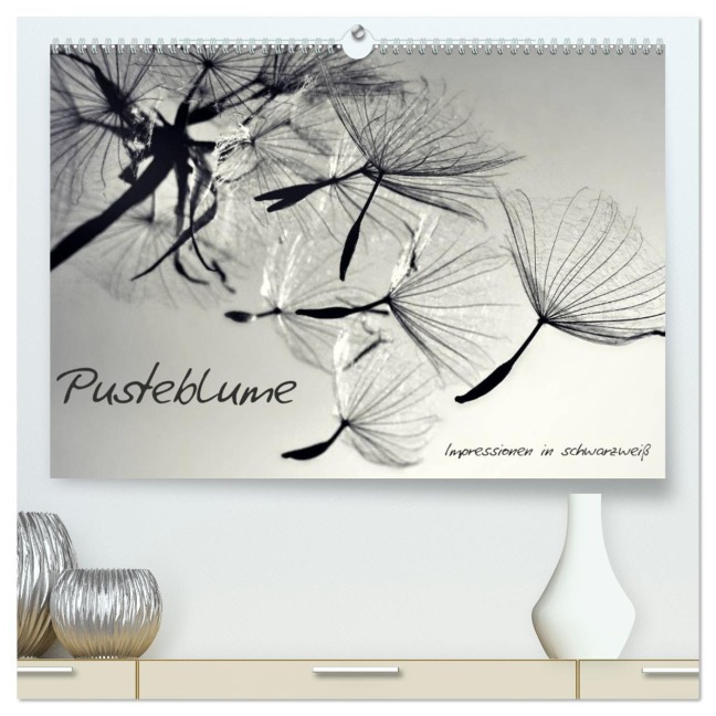 Pusteblume - Impressionen in schwarzweiß (hochwertiger Premium Wandkalender 2026 DIN A2 quer), Kunstdruck in Hochglanz - Julia Delgado