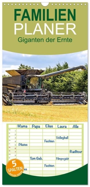 Familienplaner 2027 - Giganten der Ernte mit 5 Spalten (Wandkalender, 21 x 45 cm) CALVENDO - Dorffotografin Bianka Bondiek