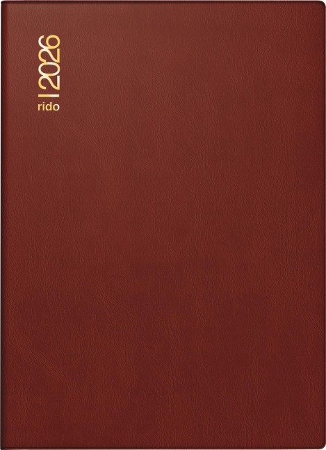 rido/idé 7018182296 | Taschenkalender Mod. Technik II 2026 | A6, Kunststoff, bordeaux - 