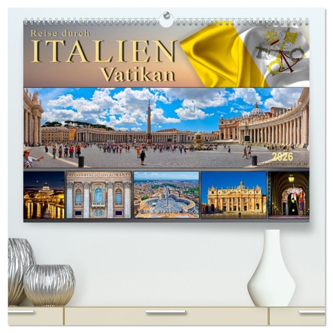 Reise durch Italien Vatikan (hochwertiger Premium Wandkalender 2026 DIN A2 quer), Kunstdruck in Hochglanz - Peter Roder