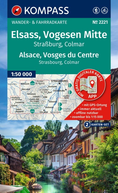 KOMPASS Wanderkarten-Set 2221 Elsass, Vogesen Mitte, Alsace, Vosges du Centre (2 Karten) 1:50.000 - 