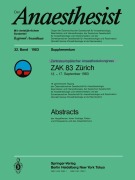 Cover-Bild zum Titel 'Zentraleuropôischer Anaesthesiekongress ZAK 83 Zürich' von ''