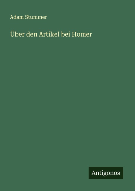 Über den Artikel bei Homer - Adam Stummer
