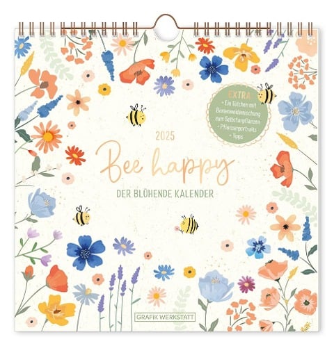 Wandkalender quadratisch 2025 Bee happy - 