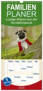Familienplaner 2026 - Lustige Möpse aus der Hundeknipserei mit 5 Spalten (Wandkalender, 21 x 45 cm) CALVENDO - Kathrin Köntopp