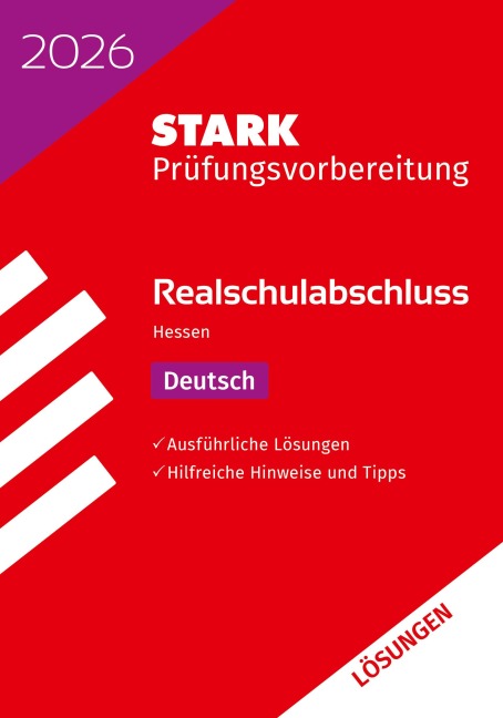STARK Lösungen zu Deutsch - Realschulabschluss 2026 Hessen - Prüfungsvorbereitung - 
