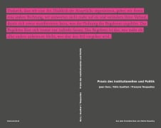 Cover-Bild zum Titel 'Praxis des Institutionellen und Politik' von 'Jean Oury, Félix Guattari, François Tosquelles'