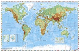 Cover-Bild zum Titel 'Weltkarte physisch - Wandkarte laminiert' von ''