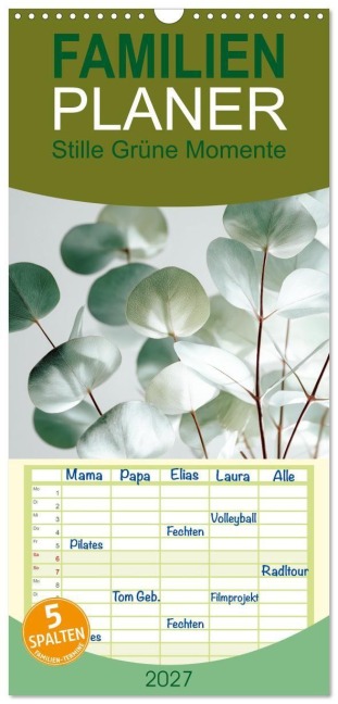 Familienplaner 2027 - Stille Grüne Momente mit 5 Spalten (Wandkalender, 21 x 45 cm) CALVENDO - Steffen Gierok-Latniak