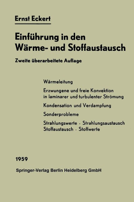 Einführung in den Wärme- und Stoffaustausch - Ernst Eckert