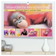 Majestätische Menschenaffen. Faszinierende Wesen in kunstvoller Öloptik (hochwertiger Premium Wandkalender 2026 DIN A2 quer), Kunstdruck in Hochglanz - Rose Hurley