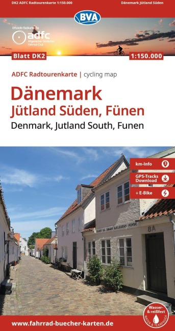 BVA ADFC Radtourenkarte Dänemark, Jütland Süden, Fünen/Denmark, Jutland South, Funen 1:150.000 - 