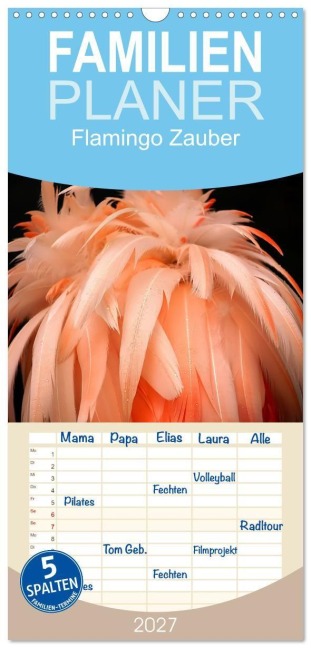 Familienplaner 2027 - Flamingo Zauber mit 5 Spalten (Wandkalender, 21 x 45 cm) CALVENDO - Marion Meyer - Stimmungsbilder1