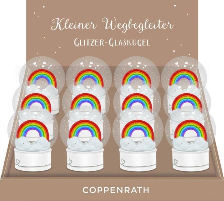 Glitzer-Glaskugel Regenbogen - 