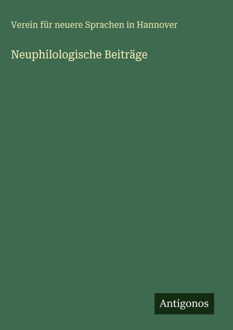 Neuphilologische Beiträge - Verein für neuere Sprachen in Hannover