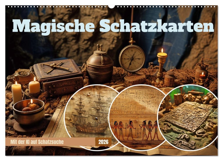 Magische Schatzkarten (Wandkalender 2026 DIN A2 quer), CALVENDO Monatskalender - Steffen Gierok-Latniak