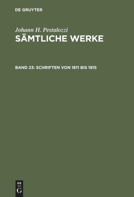 Schriften von 1811 bis 1815 - 