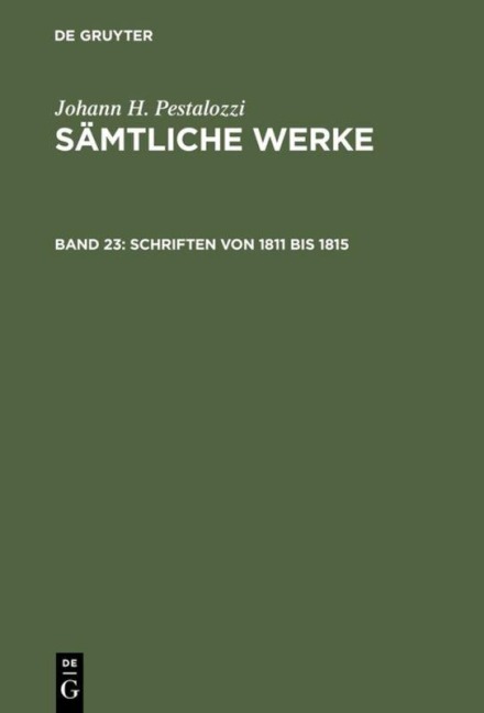 Schriften von 1811 bis 1815 - 