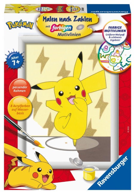 Ravensburger Malen nach Zahlen 20084 - Pikachu - Pokémon Motiv für Kinder ab 7 Jahren - 
