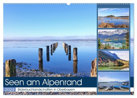 Seen am Alpenrand - Bilderbuchlandschaften in Oberbayern (Wandkalender 2024 DIN A2 quer), CALVENDO Monatskalender - Michaela Schimmack