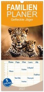 Cover-Bild zum Titel 'Familienplaner 2027 - Gefleckte Jäger mit 5 Spalten (Wandkalender, 21 x 45 cm) CALVENDO' von 'Claudia Kleemann'