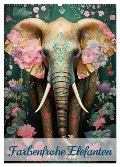Farbenfrohe Elefanten (Wandkalender 2025 DIN A2 hoch), CALVENDO Monatskalender - Ally Bee